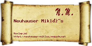 Neuhauser Miklós névjegykártya