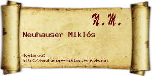 Neuhauser Miklós névjegykártya