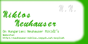 miklos neuhauser business card